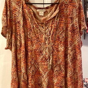 LUCKY BRAND BOHO SHIRT 2X